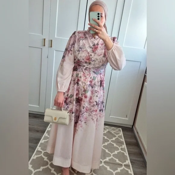 Commense Floral Printed Belted Dress - Picture 5 of 10